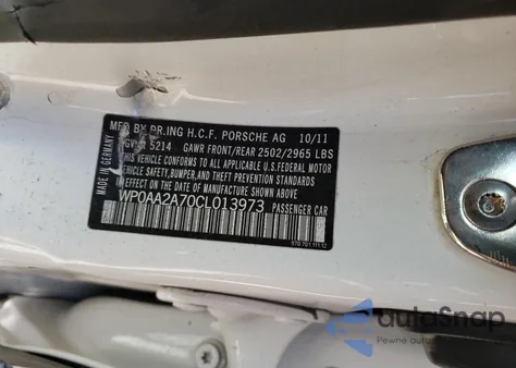 2012 Porsche Panamera 4 z USA, uszkodzony, nr VIN WP0AA2A70CL013973